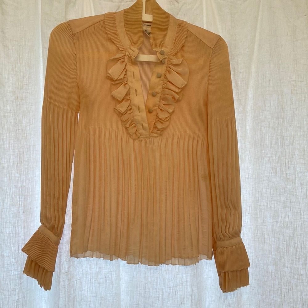 Peach DVF dress top.